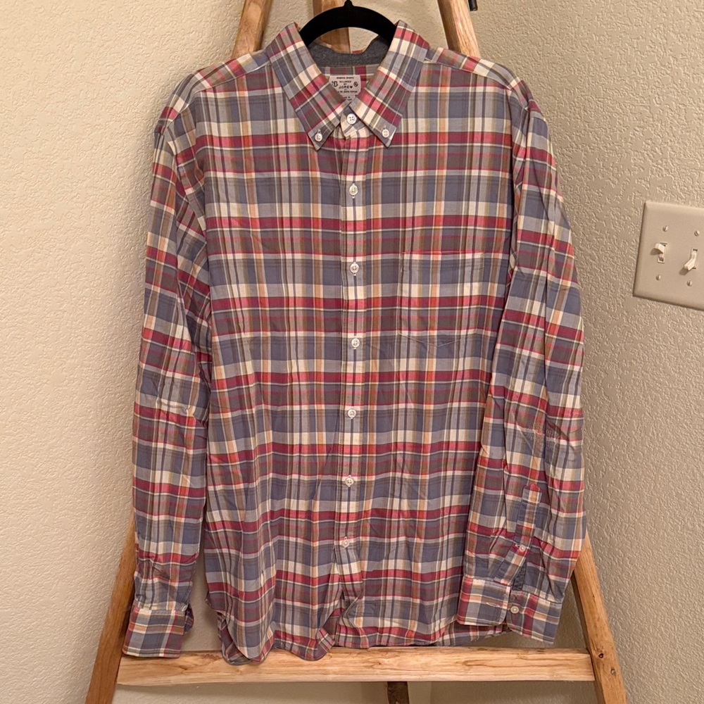 J. Crew Multicolor Plaid Madras Casual Shirt